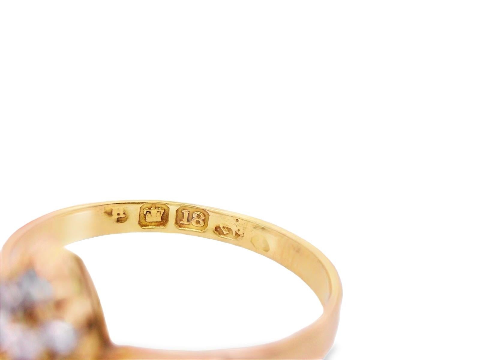 Bague en or jaune 18 carats, saphir et diamants en vente 4