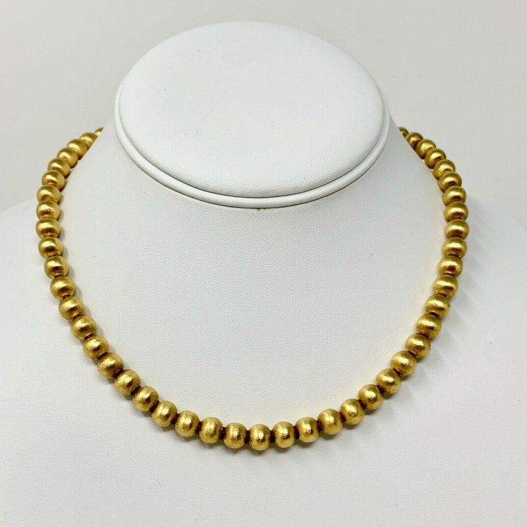 Buy 18K Solid Yellow Gold Round Shape Brushed Finishing 10mm Bead, for  Women