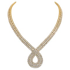 Collier en or jaune 18 carats à volutes sur le devant avec 48,00 carats de diamants