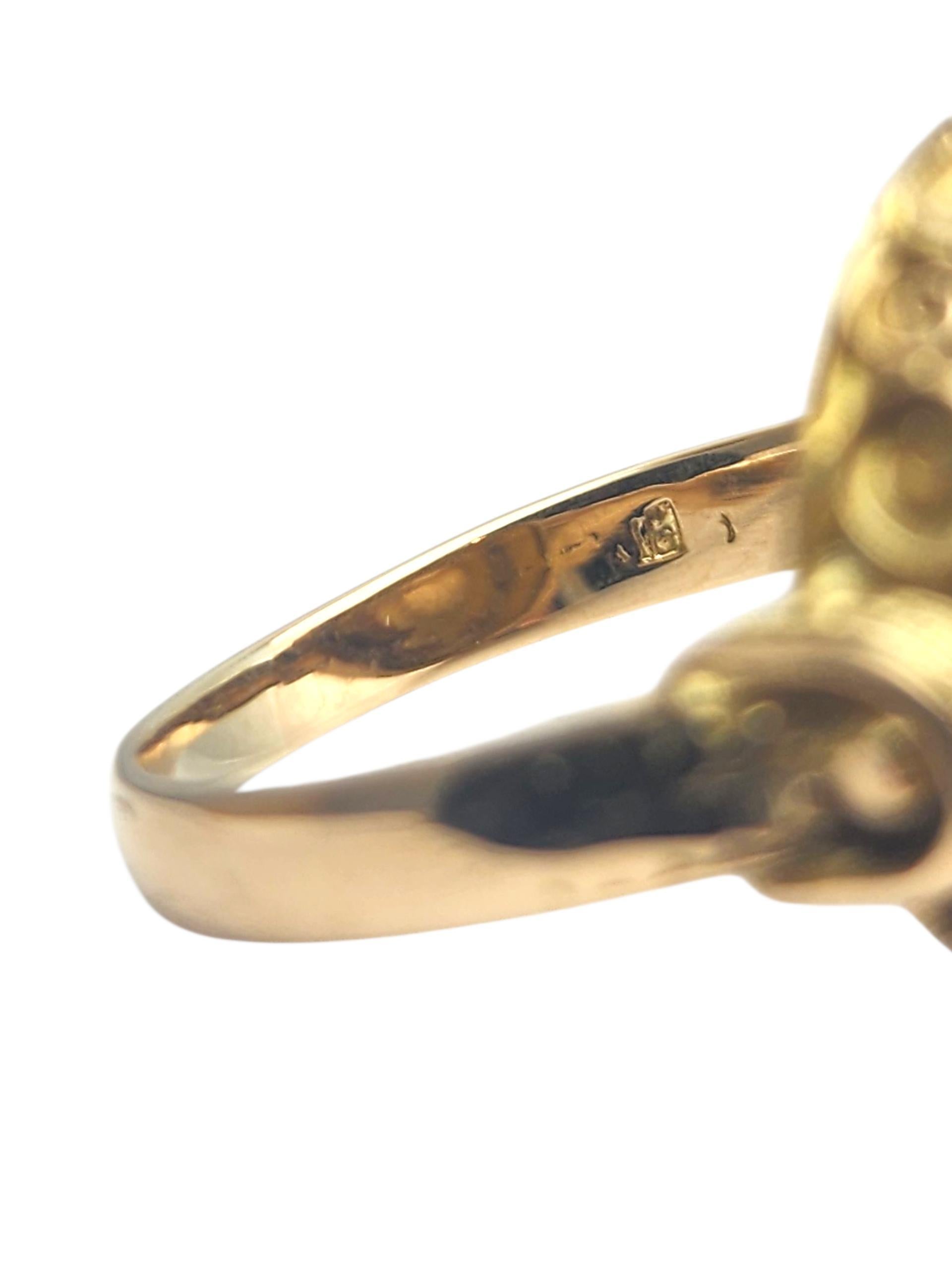18K Yellow Gold Scrolling Pegasus Ring #22890 For Sale 3