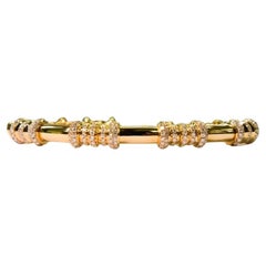 Bracelet jonc IdunnCollection en or jaune 18 carats sculpté avec maillons texturés
