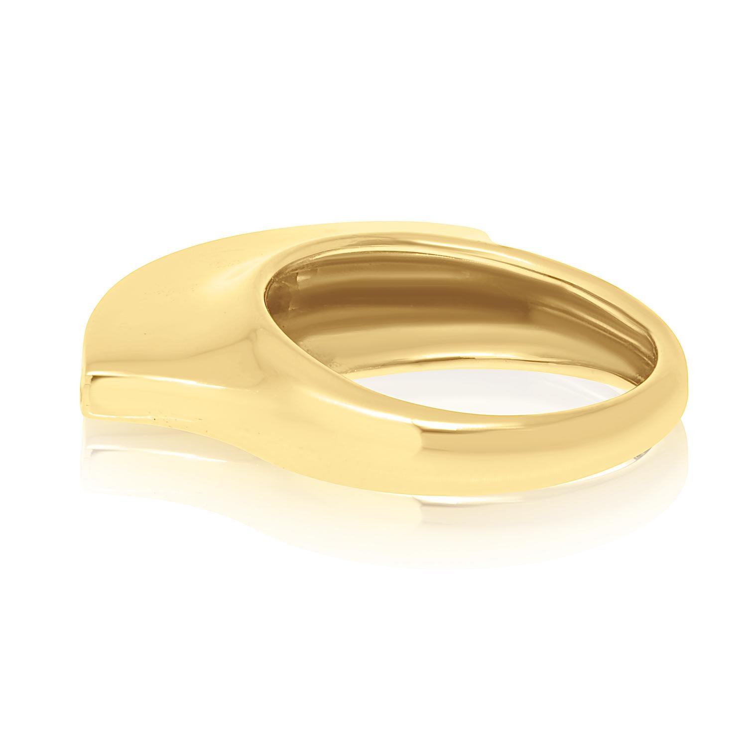 Bague cocktail sculpturale en or jaune 18 carats de style Mohawk avec diamants baguettes Pour femmes en vente