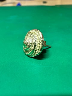 18K Yellow Gold Sea Spiral Snail Earring Stud