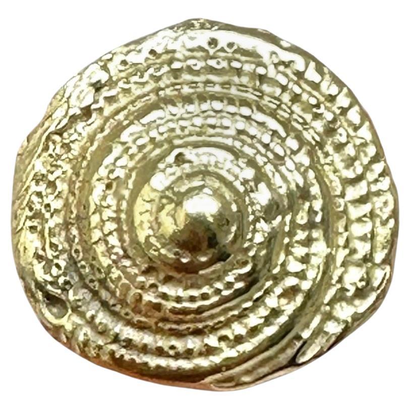 18K Yellow Gold Sea Spiral Snail Earring Stud For Sale