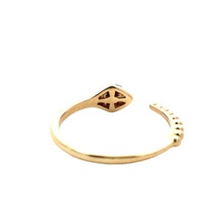18K Yellow Gold Serpent Cuff Diamond Ring