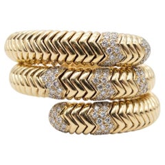 Bracelet en or jaune 18K Serpent Design/One 4.00CT VS G Diamond