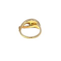 18k Yellow Gold Serpent Ring with Diamond Head
