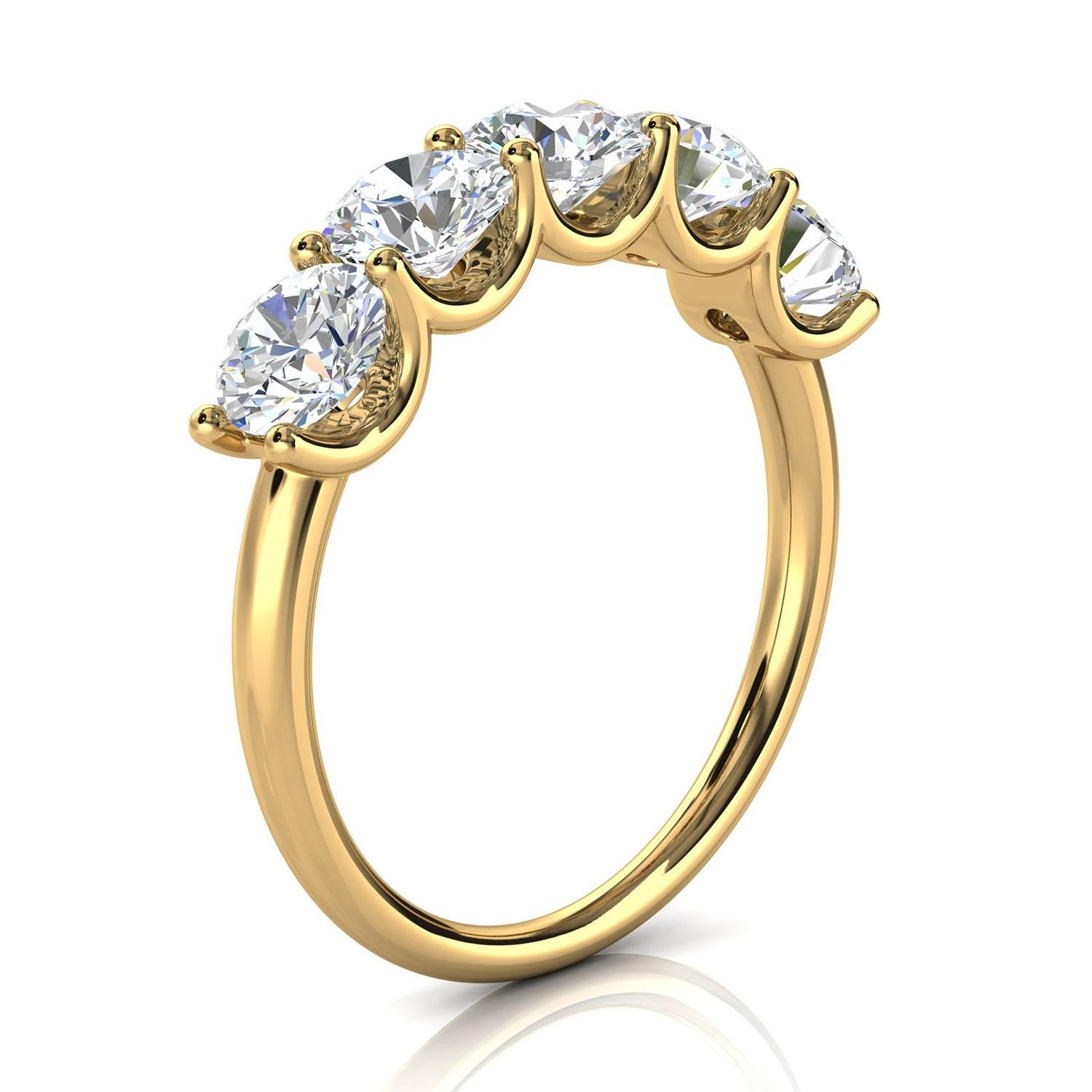 This ring features five(5) floating Brilliante round diamonds set in 