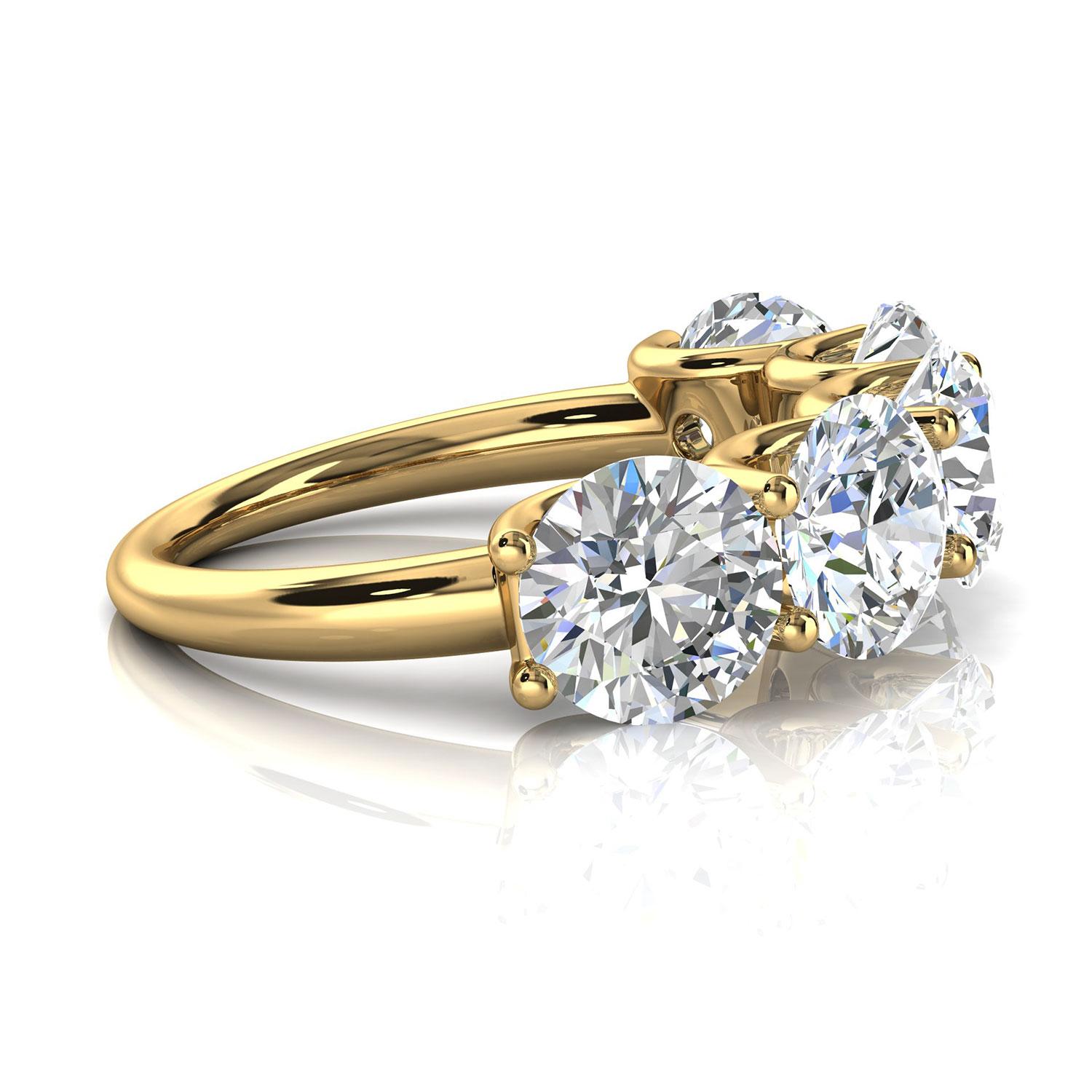 18K Gelbgold Diamantring '5 Ct. „Cow's (Rundschliff) im Angebot