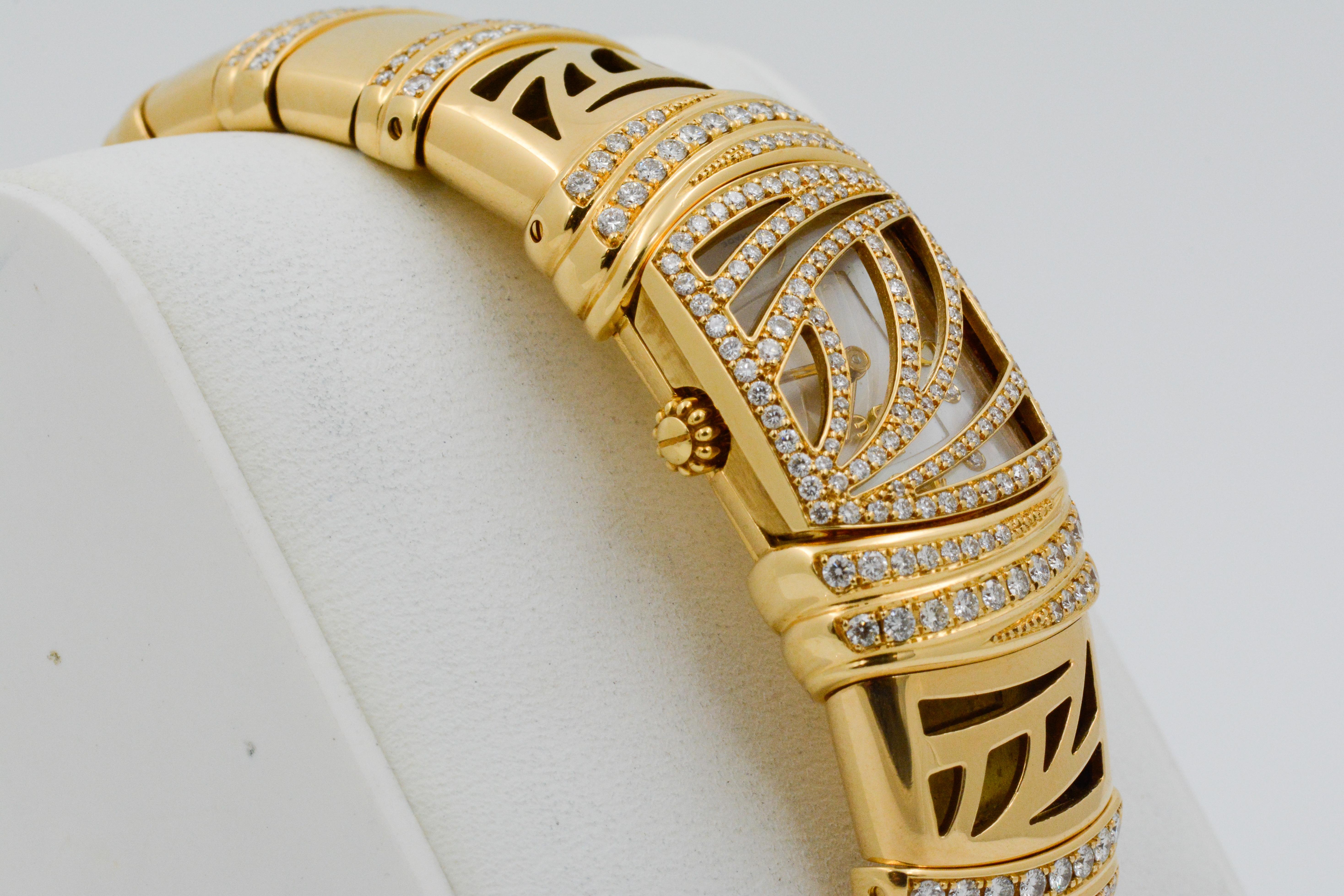 Ebel Shanta 18k Yellow Gold Mother of Pearl and Diamond Watch In Good Condition In Dallas, TX