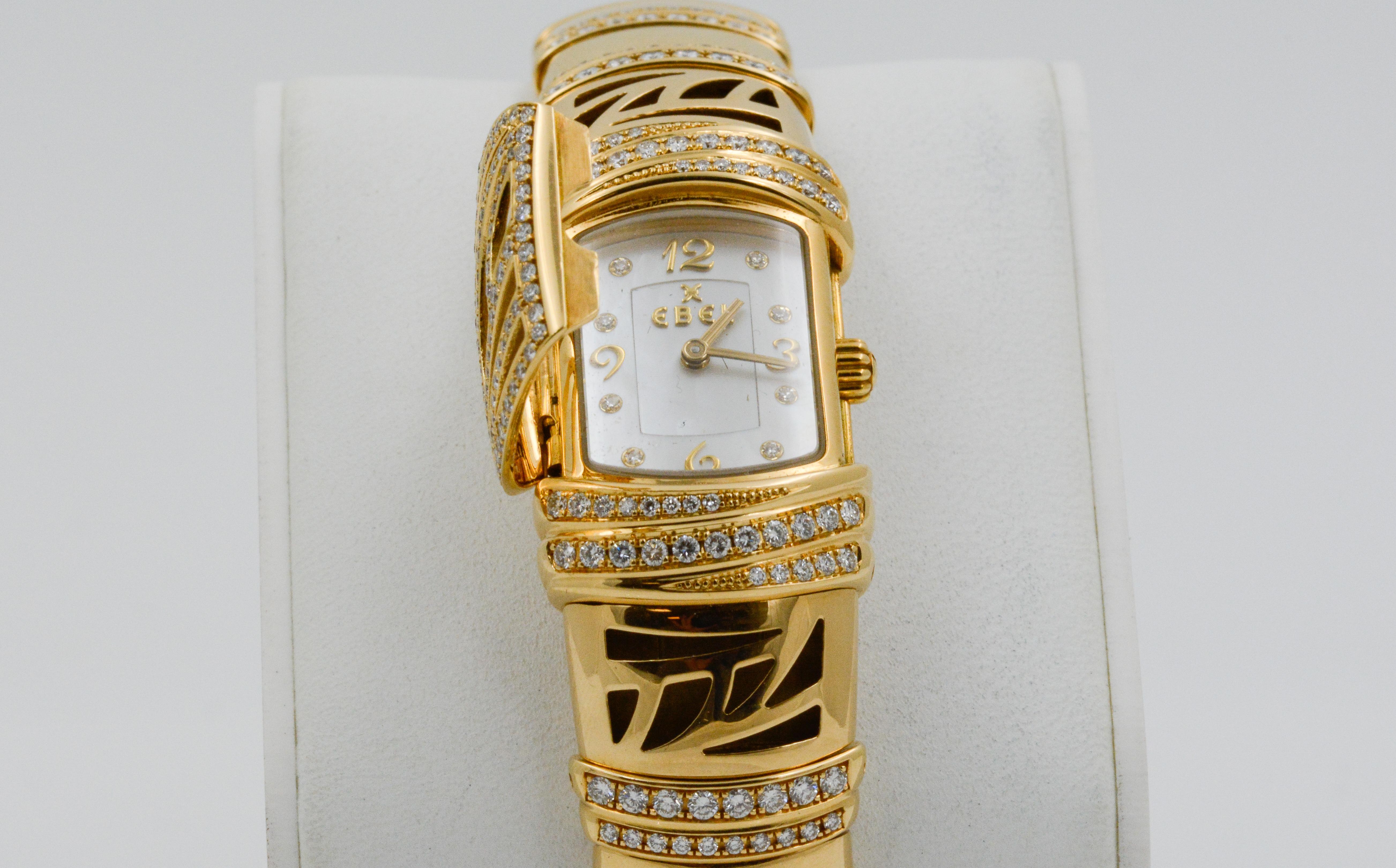 Ebel Shanta 18k Yellow Gold Mother of Pearl and Diamond Watch 2