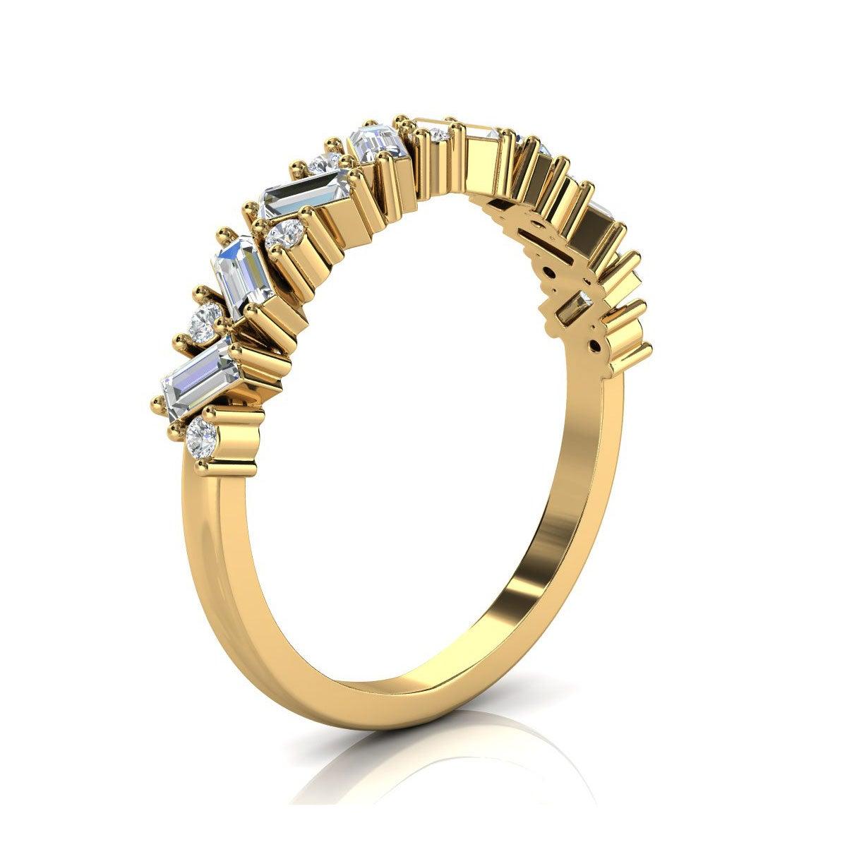 En vente :  Bague Sharvit en or jaune 18 carats et diamants de 3,3 carats « Tw » 2