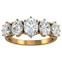 18k Yellow Gold Sigalit Petite Rustic Oval Diamond Ring 1 1/2 Carat T.W