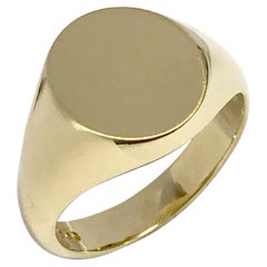 18k Yellow Gold Signet Ring Brittish Hallmarks