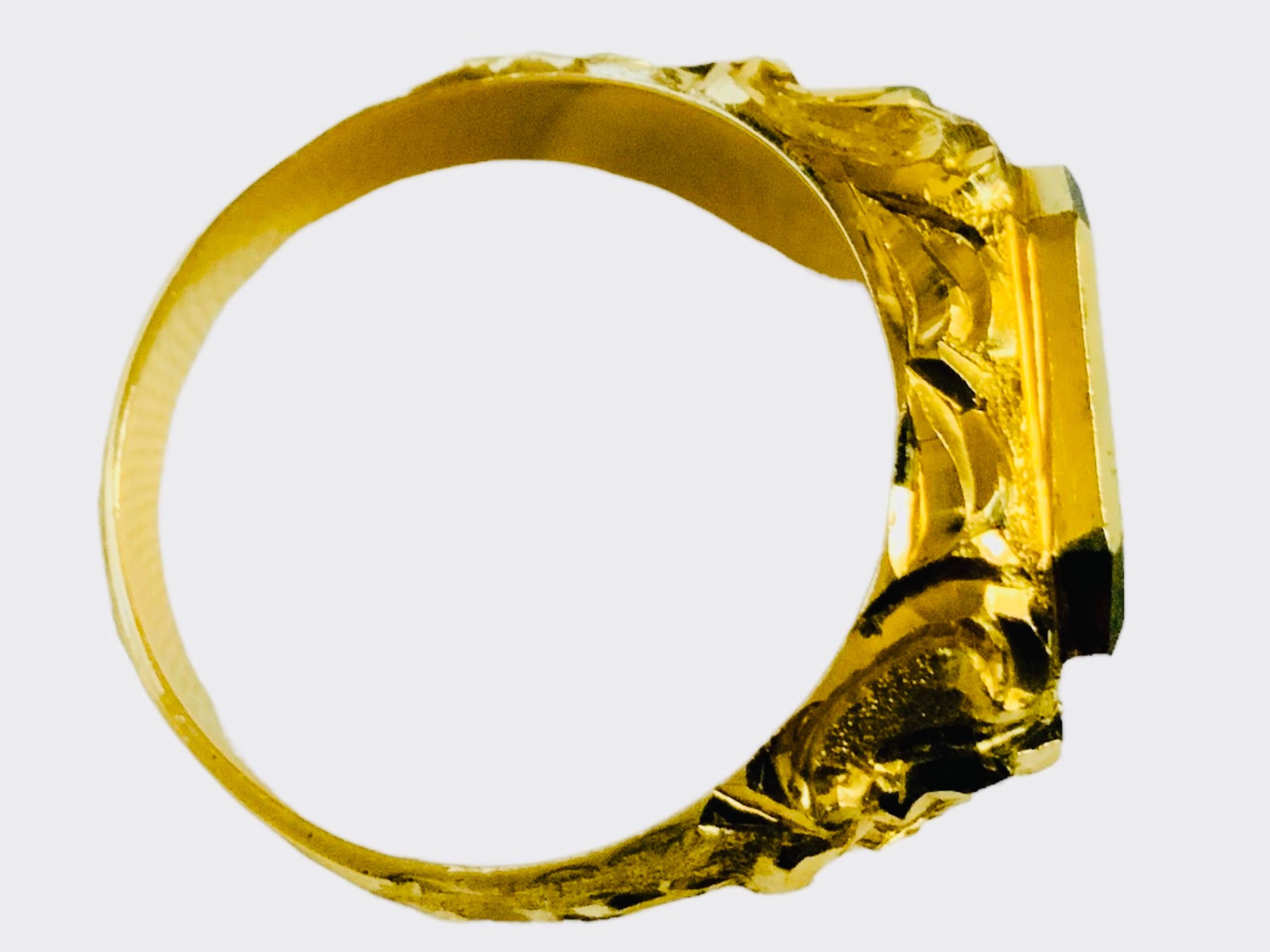 18K Yellow Gold Signet Ring 3