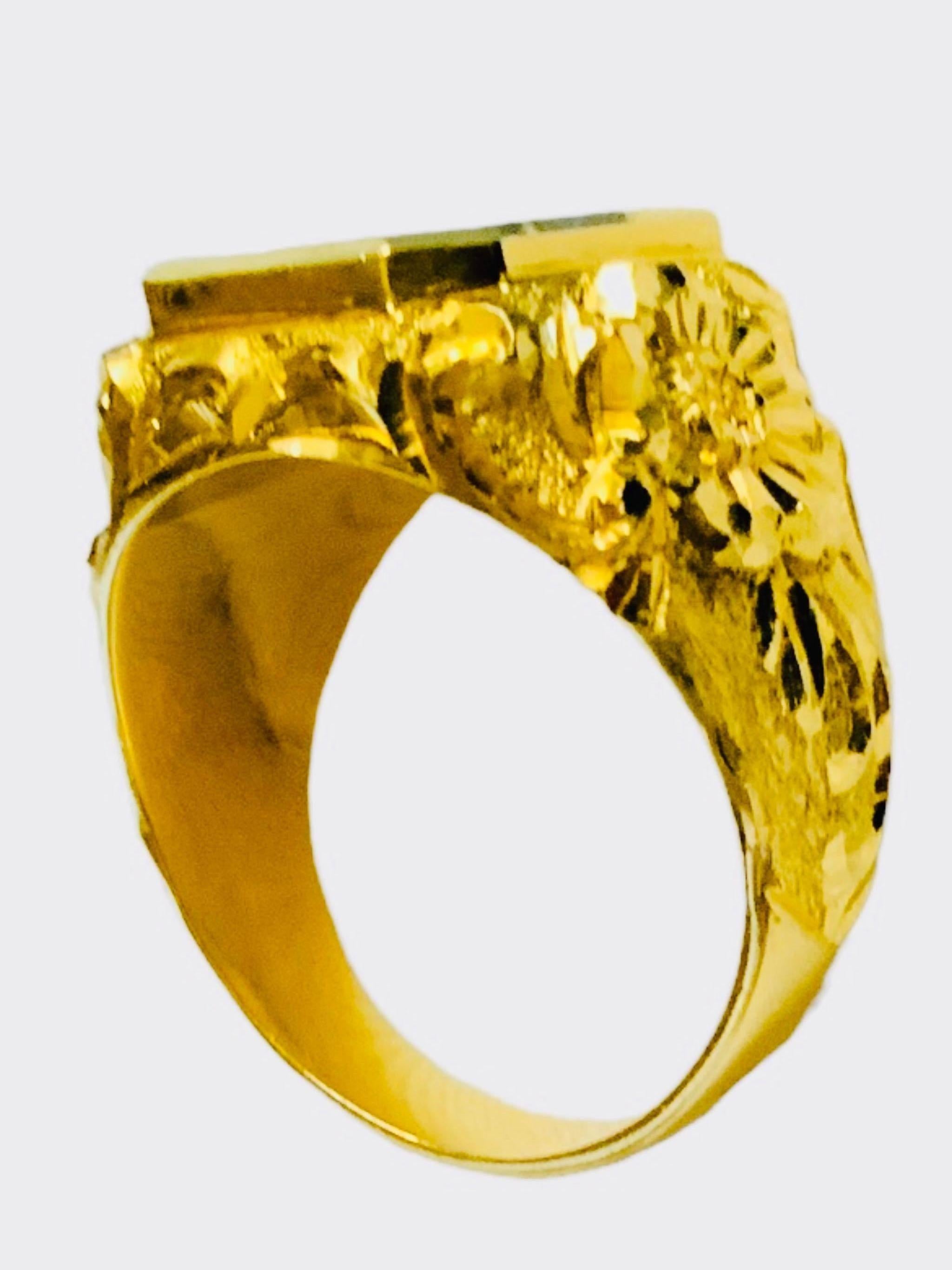18K Yellow Gold Signet Ring 4