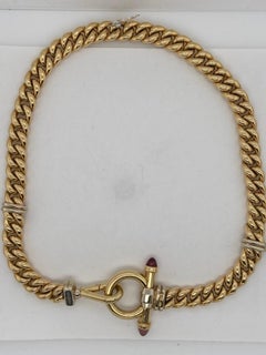 18 Karat Yellow Gold Signoretti Fashion Necklace with Pink Tourmaline Bullets