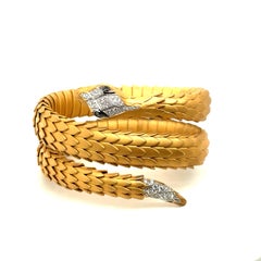 18K Yellow Gold, Silver Gilt and Diamond Wrap Bracelet