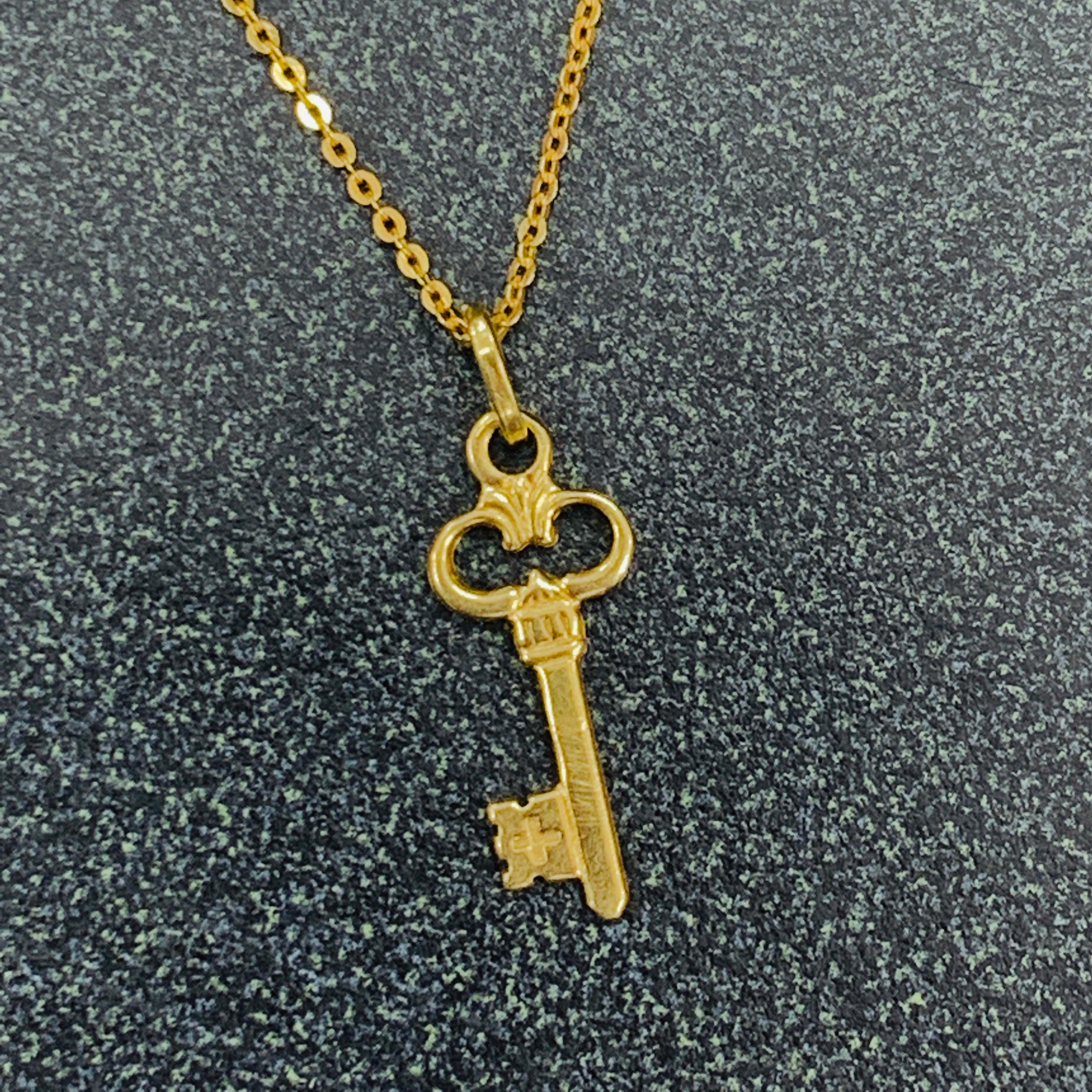 gold skeleton key necklace