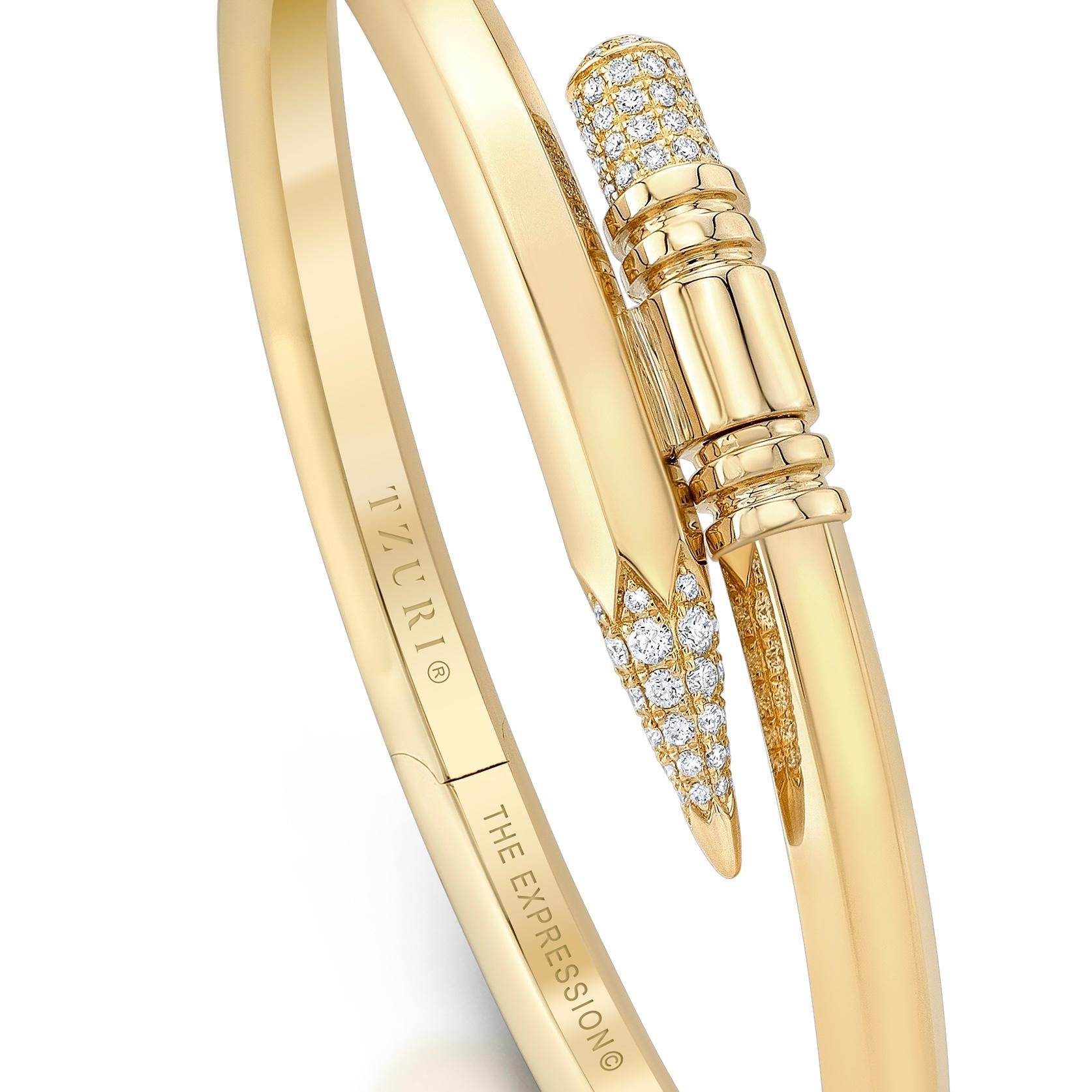 18K Yellow Gold Small Expression Bracelet

4 mm Gauge Thickness

Weight: 0.45 ct (approx.)

Color: F-G
Clarity: VS+

Bracelets are produced in limited editions of 500 units, per design, annually. They are engraved with the serial number and