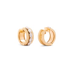 18K Yellow Gold Small Hoop Earrings with Natural Pear-Shaped Diamonds
