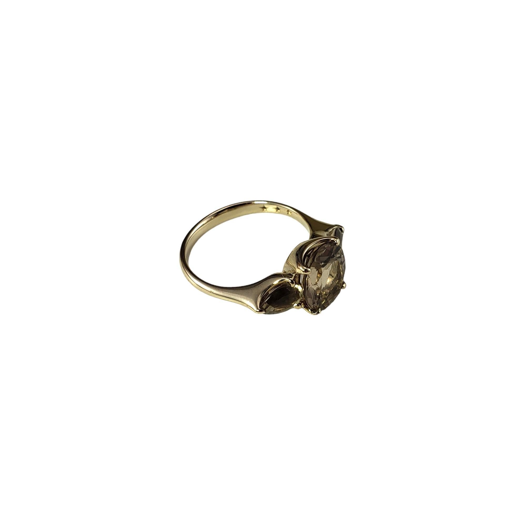18K Yellow Gold Smoky Quartz Ring Size 6.75  #16644 In Good Condition For Sale In Washington Depot, CT