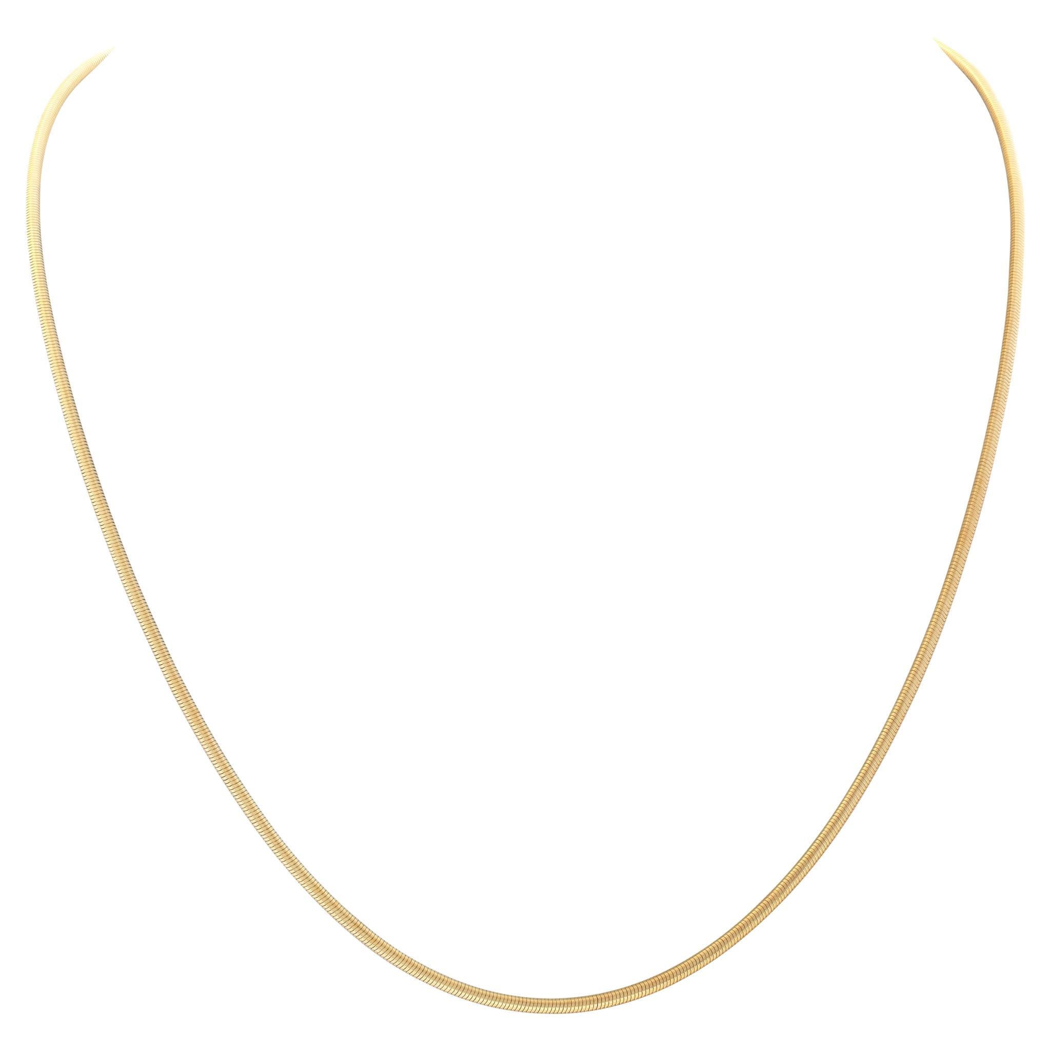Stunning Yellow Gold Light Snake Chain Necklace at 1stDibs