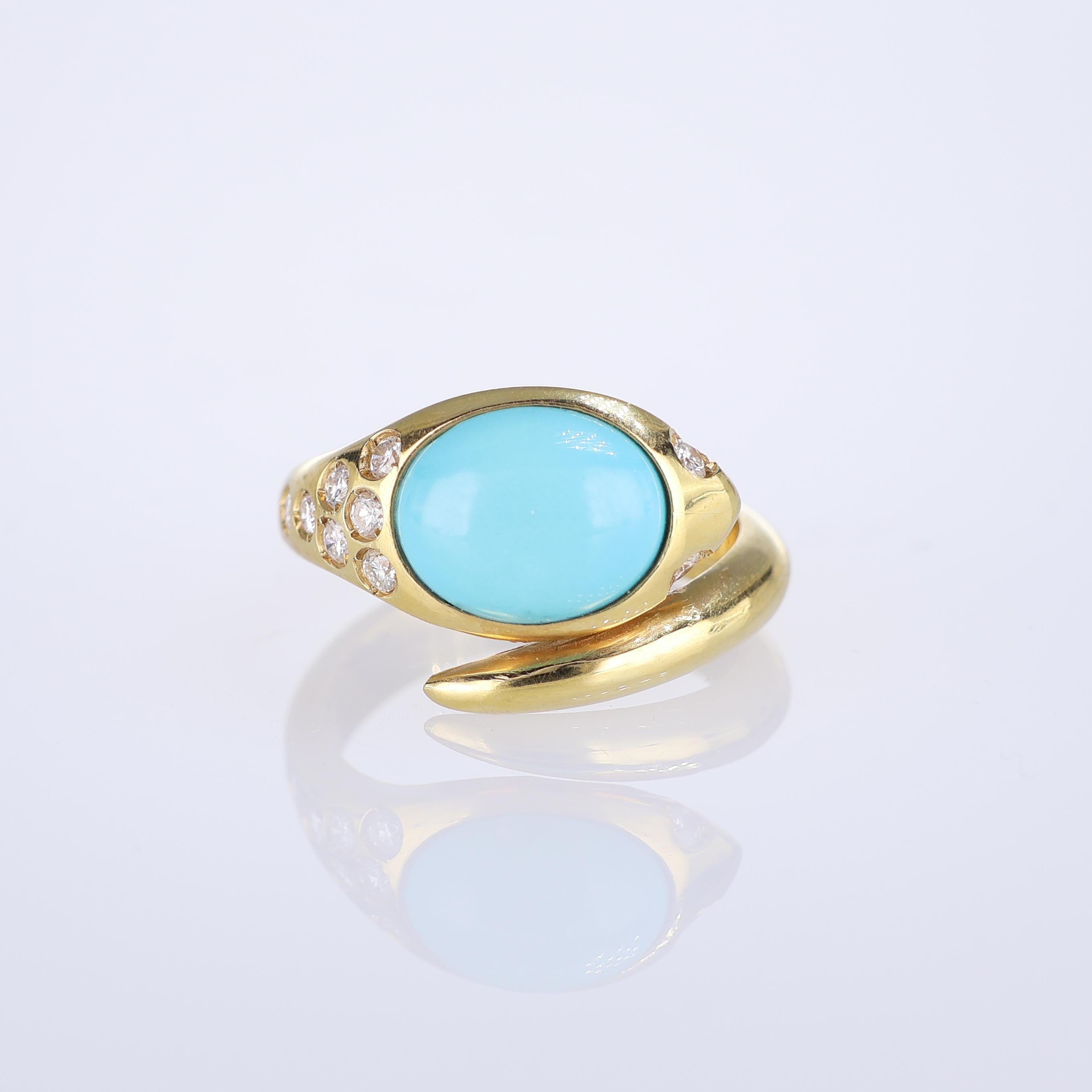 IMPORTANT NOTE:
✔ No additional costs will be added to this order.
✔ Shipping and customs duties are fully covered by us.
--------------------
This captivating 18K yellow gold ring is designed in the shape of a serpent, featuring a striking