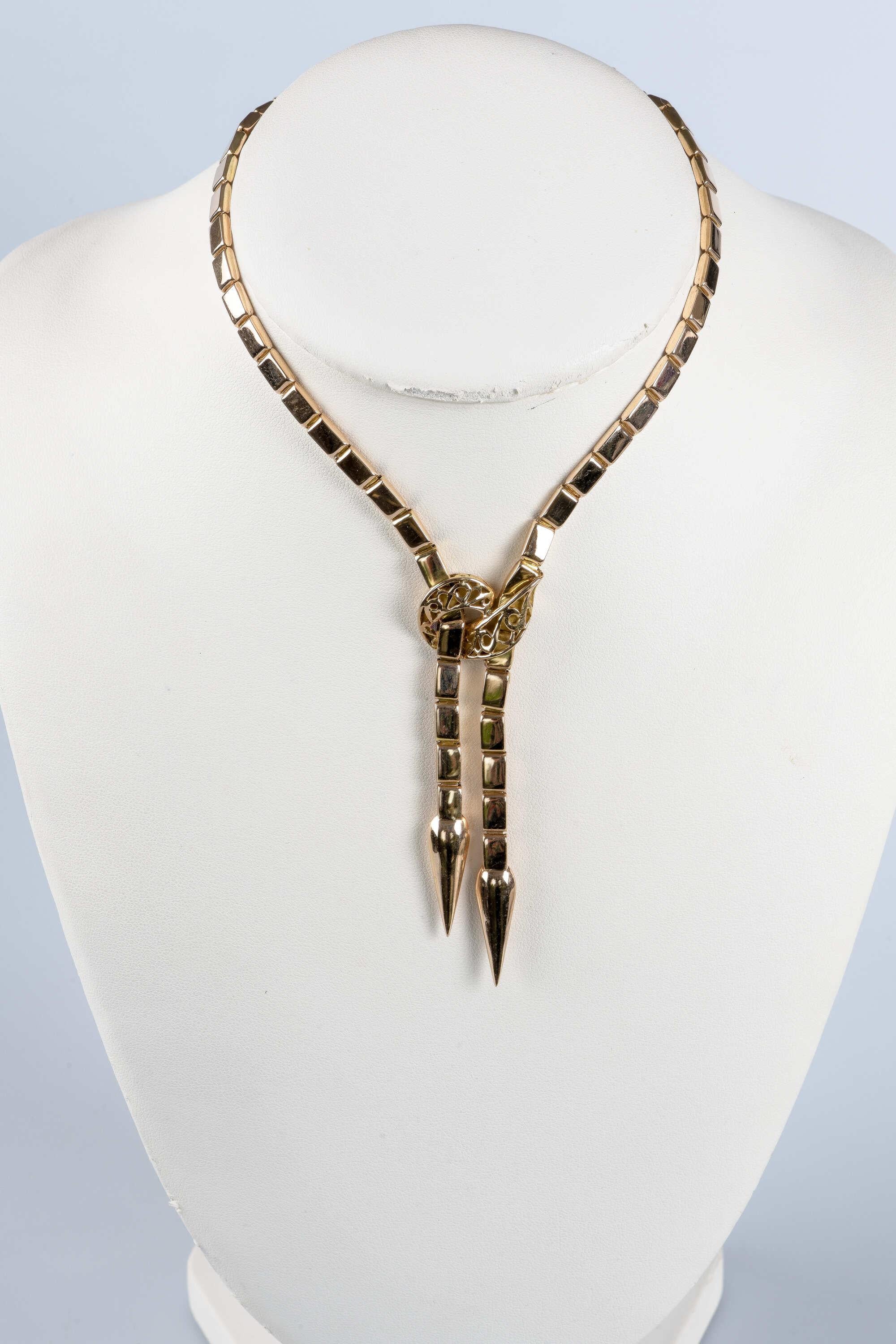Halskette in Schlangenform aus 18 Karat Gelbgold im Zustand „Hervorragend“ im Angebot in Monte-Carlo, MC