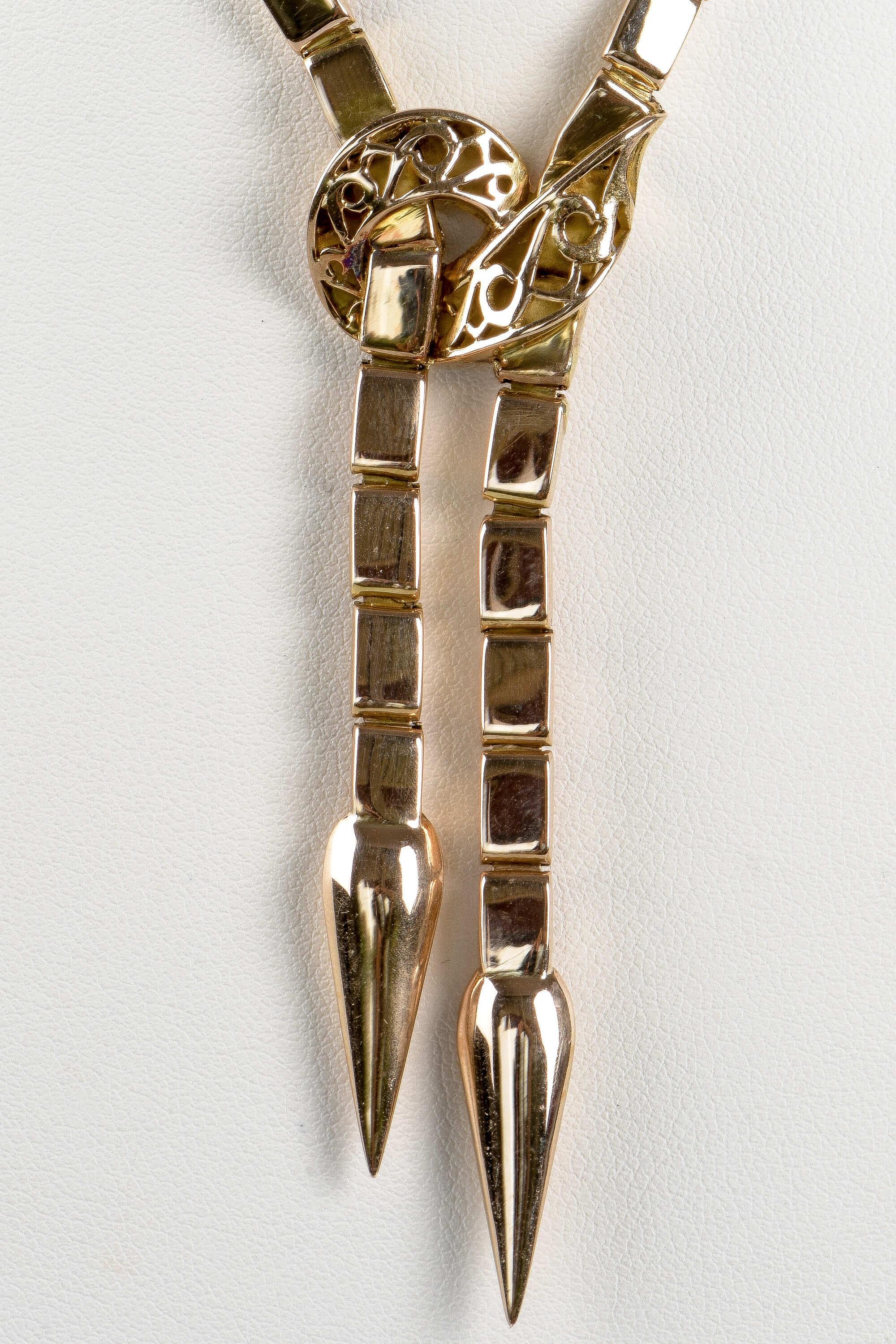 Halskette in Schlangenform aus 18 Karat Gelbgold im Angebot 2