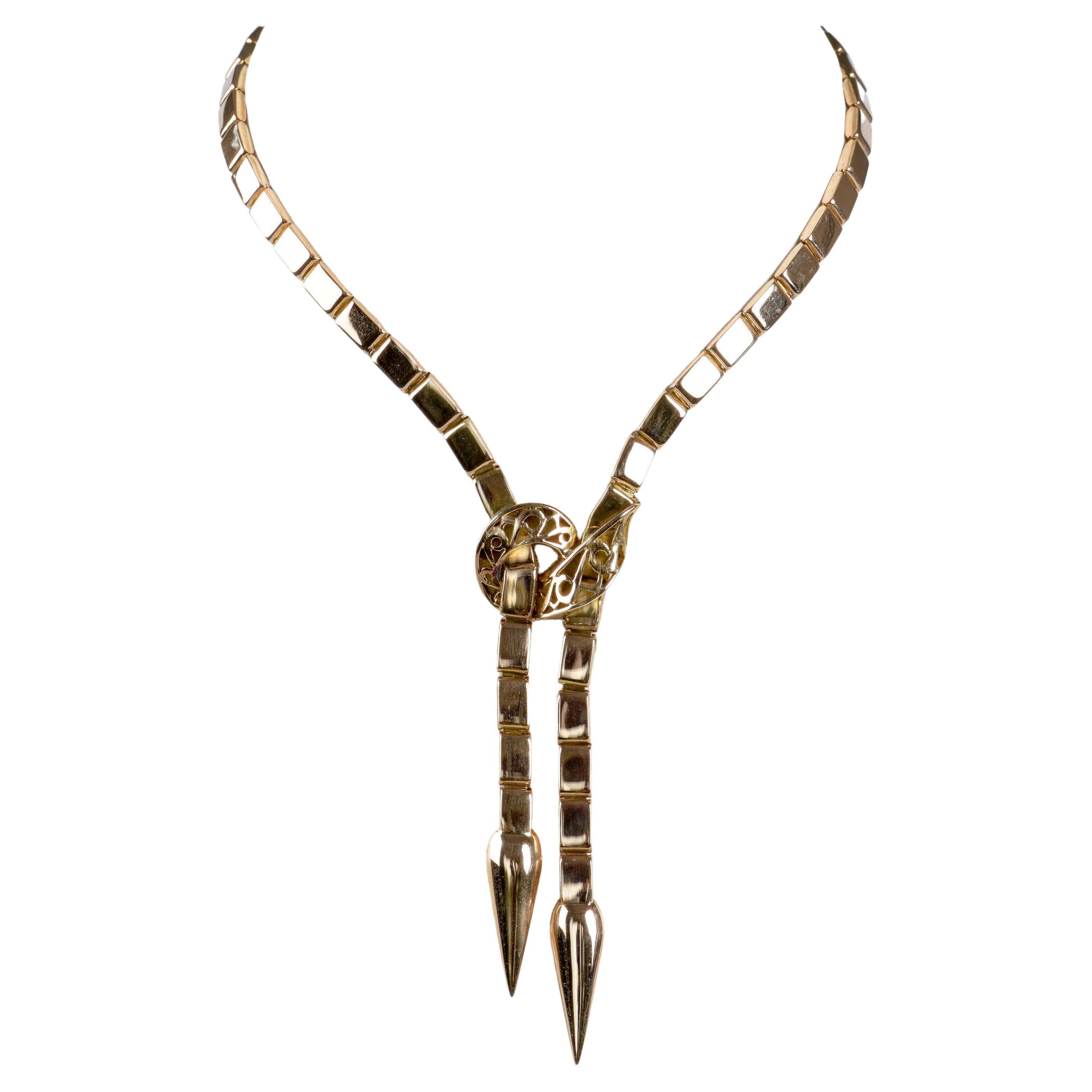 Halskette in Schlangenform aus 18 Karat Gelbgold im Angebot