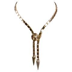 18K yellow gold snake style necklace