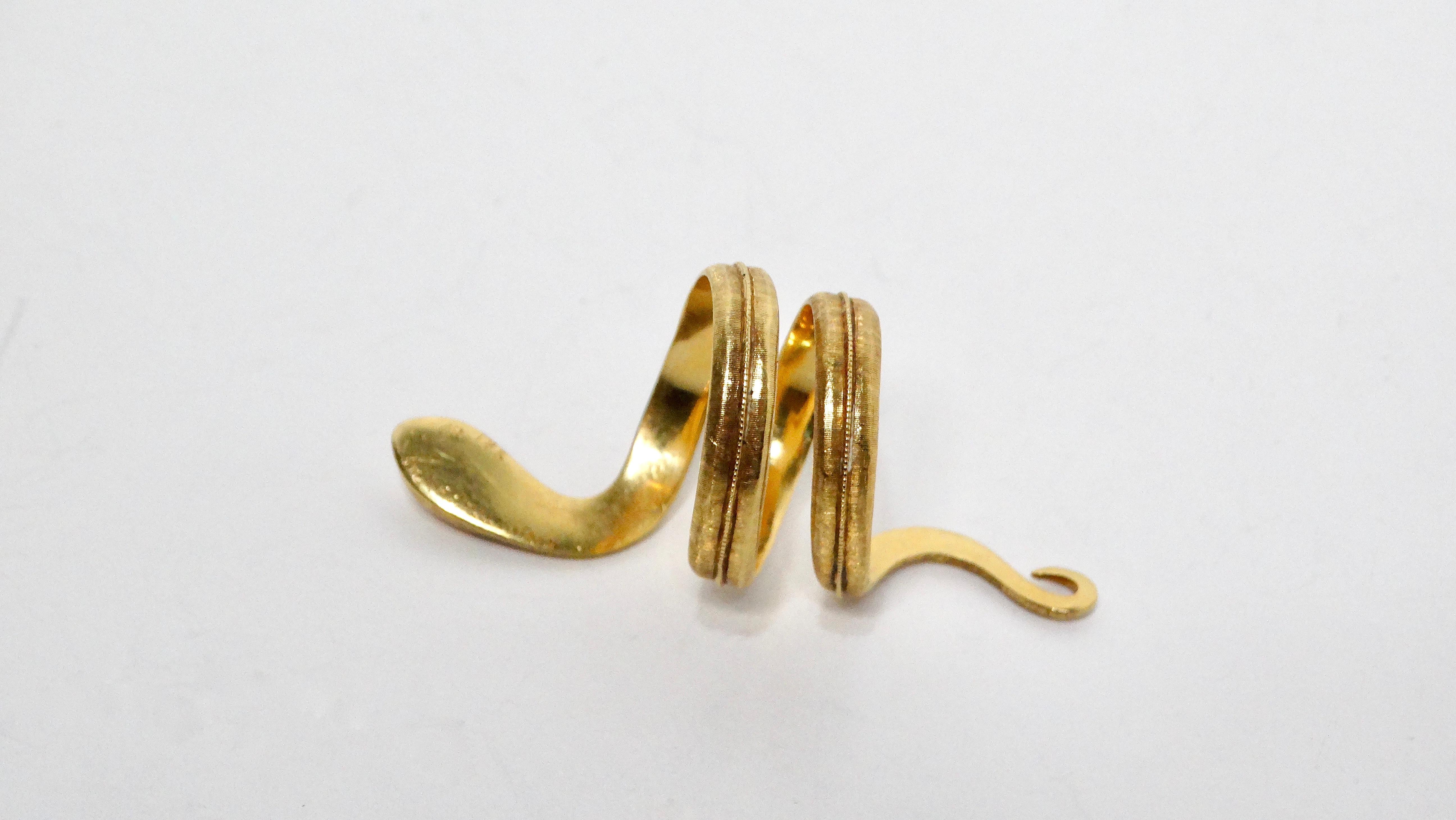 18K Yellow Gold Snake Wrap Ring For Sale 1