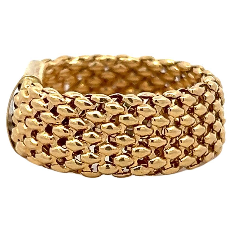Anillo Malla Suave Oro Amarillo 18k Contemporáneo