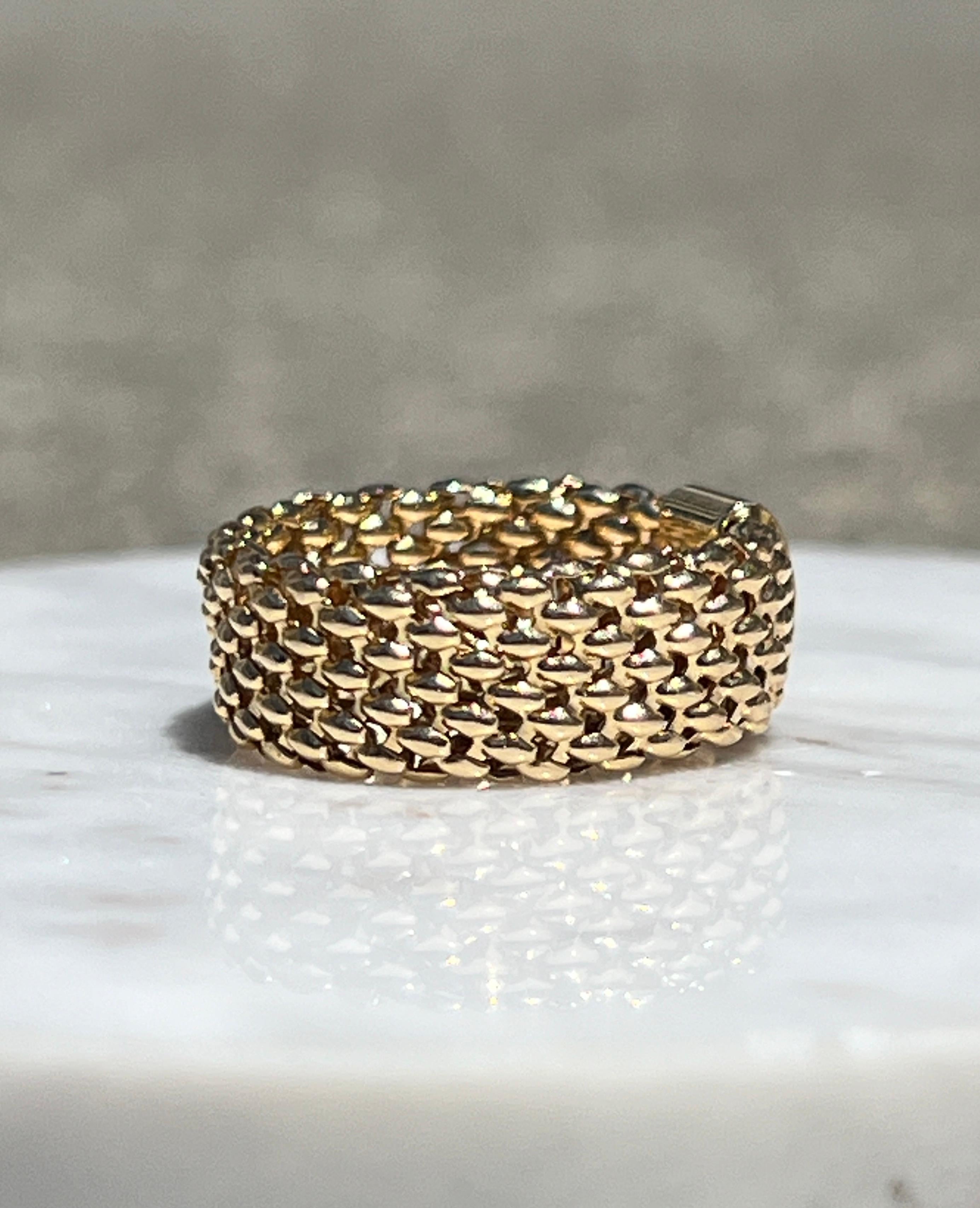 Anillo Malla Suave Oro Amarillo 18k 1