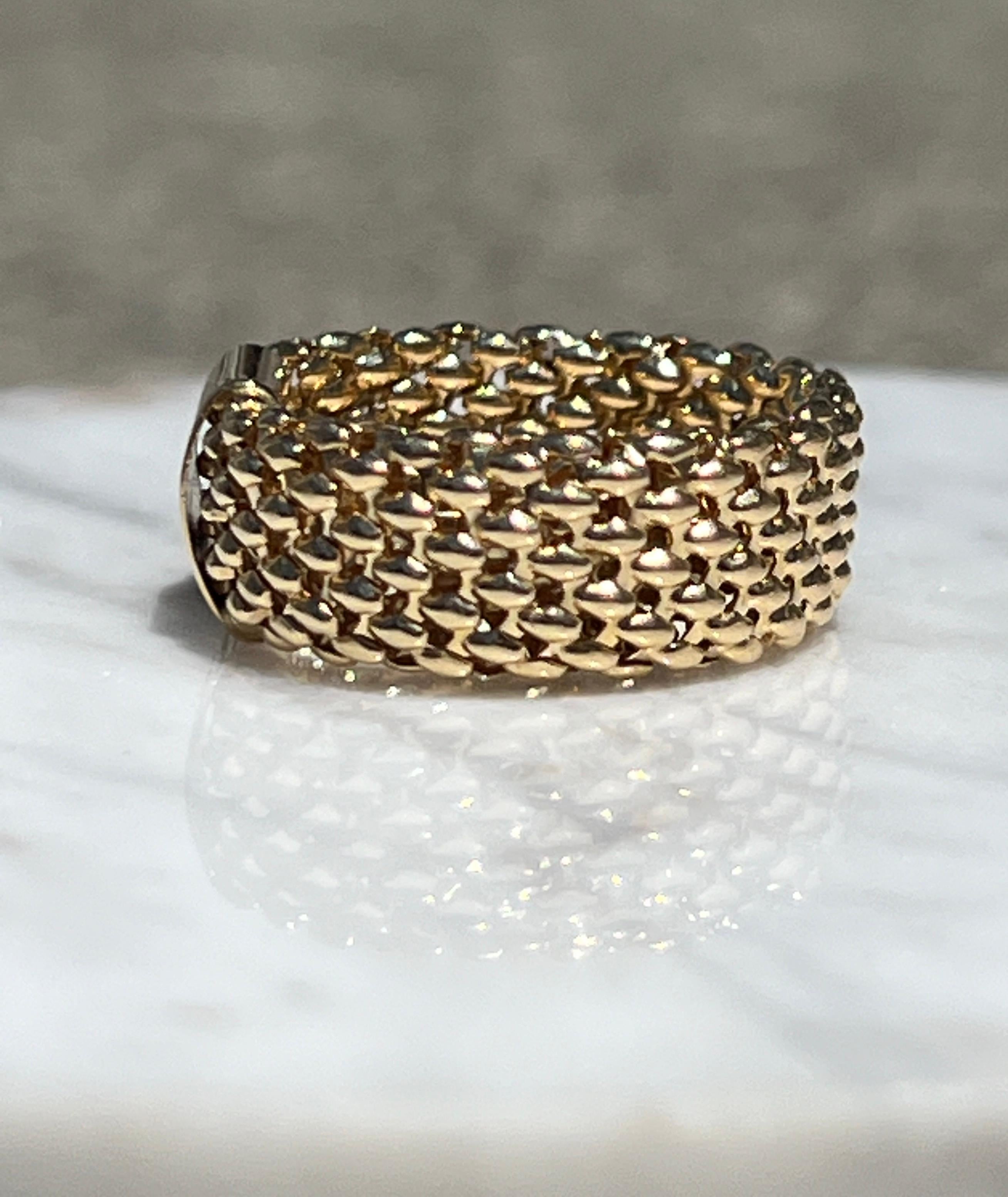 Anillo Malla Suave Oro Amarillo 18k 3