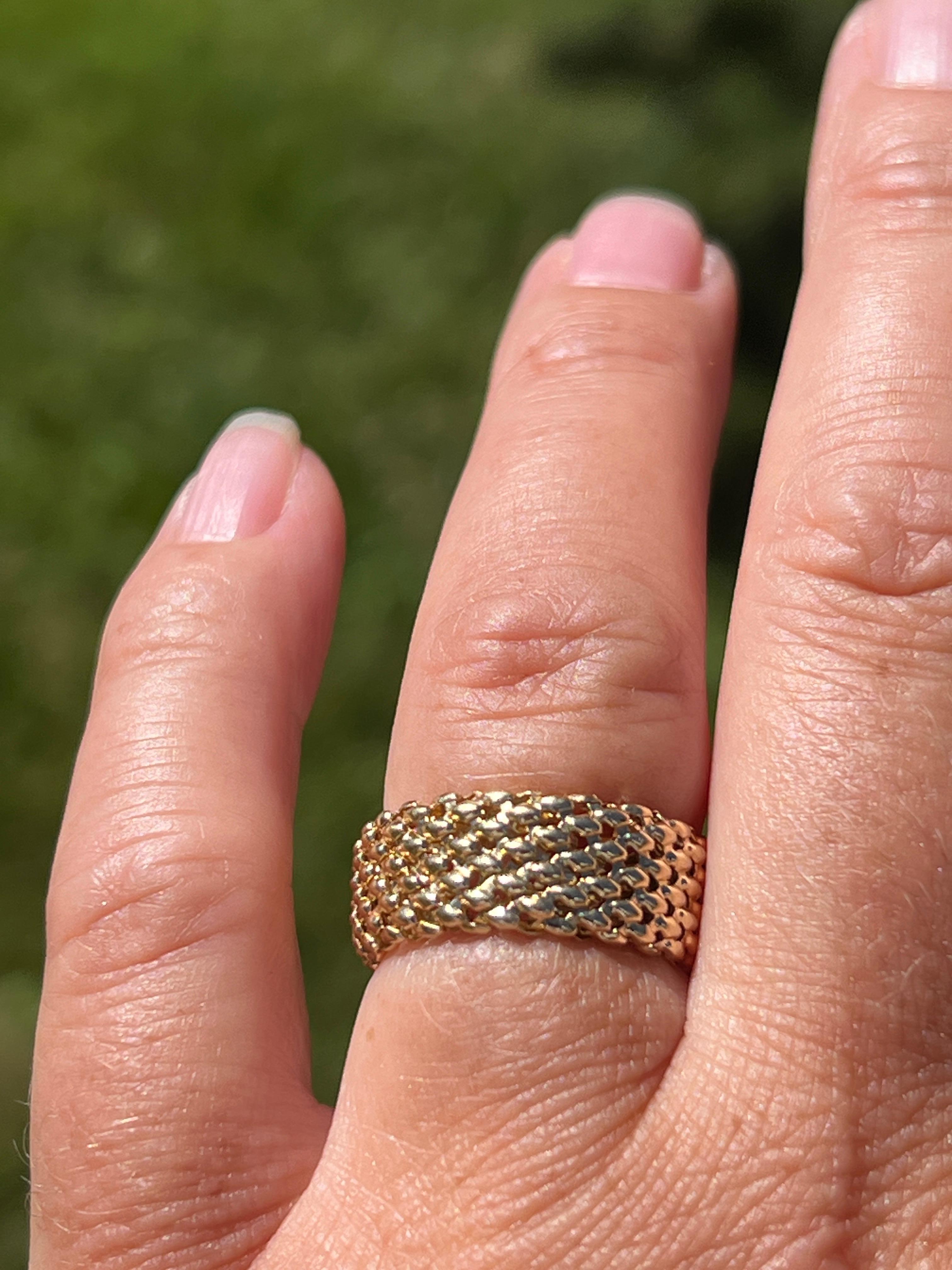 Anillo Malla Suave Oro Amarillo 18k 4