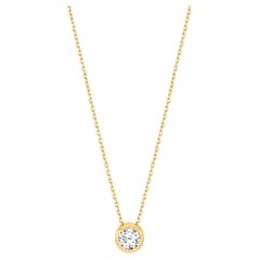 Ciondolo con diamante solitario a cascata in oro giallo 18k