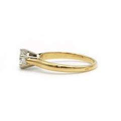 18K Yellow Gold Solitaire Ring with 0.50 ct H SI Diamond