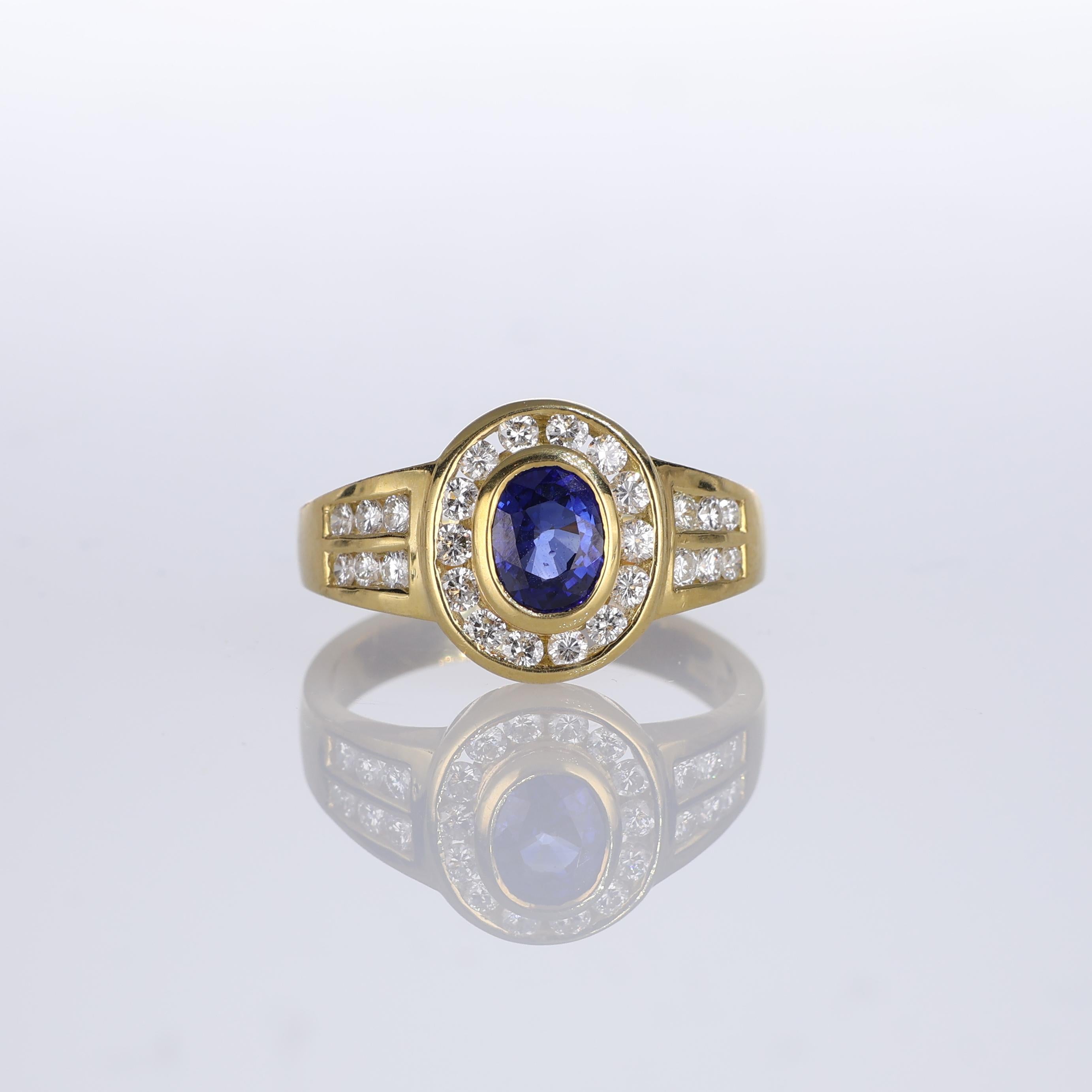 IMPORTANT NOTE:
✔ No additional costs will be added to this order.
✔ Shipping and customs duties are fully covered by us.
--------------------
A classic 18K yellow gold solitaire ring featuring a stunning oval-cut sapphire at its center, weighing