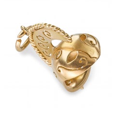 18k Yellow Gold Spartan Goddess Athena Helmet Charm Pendant