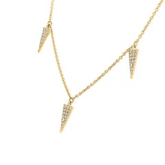 18 Karat Yellow Gold Spear Diamond Necklace '1/4 Carat'