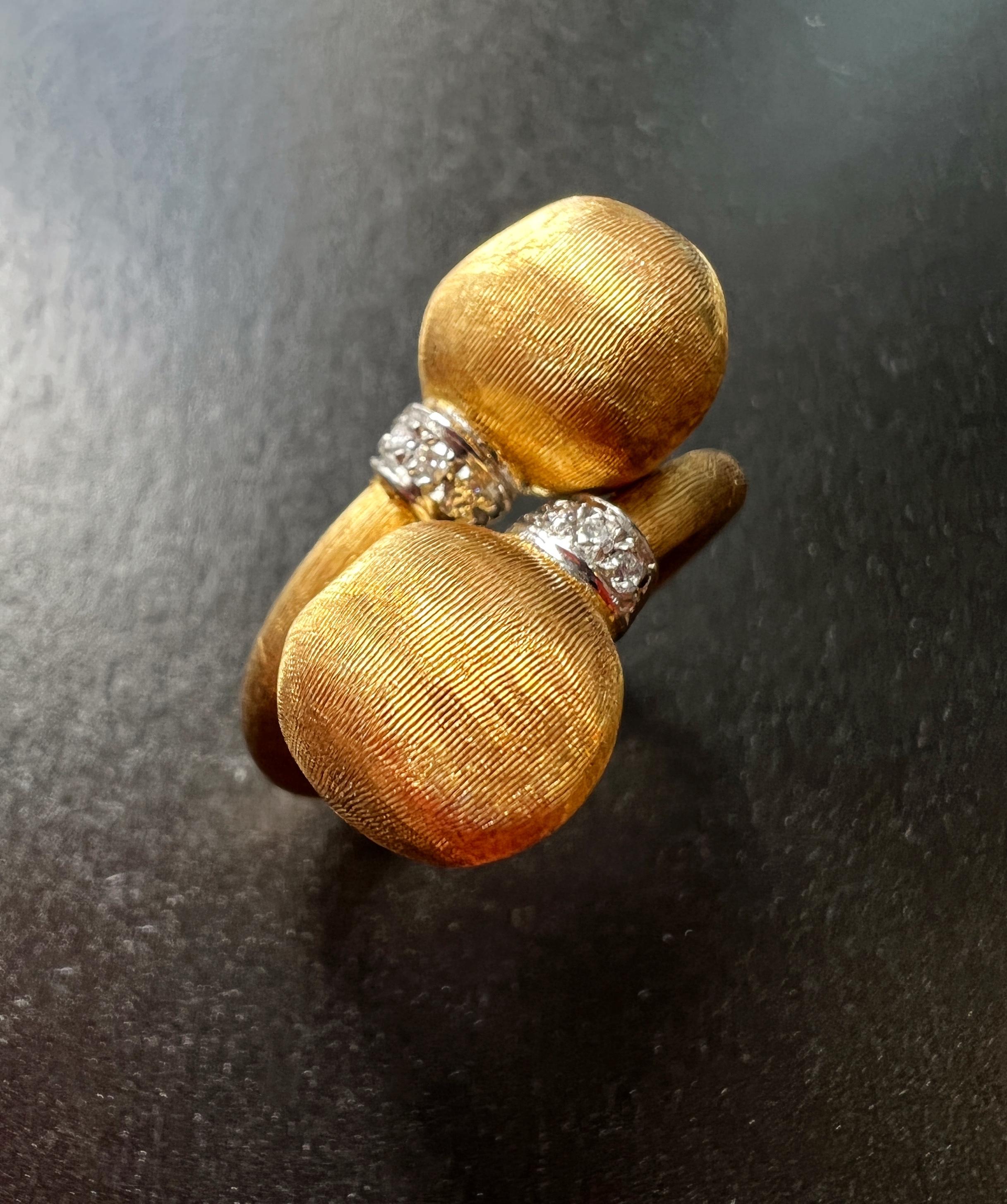 We are releasing this beautiful textured 18K gold Marco Bicego ring from our personal collection. The ring is part of the designer's extraordinary collection “Africa”.

The 18K gold spheres as well as the rest of the ring are engraved by hand with