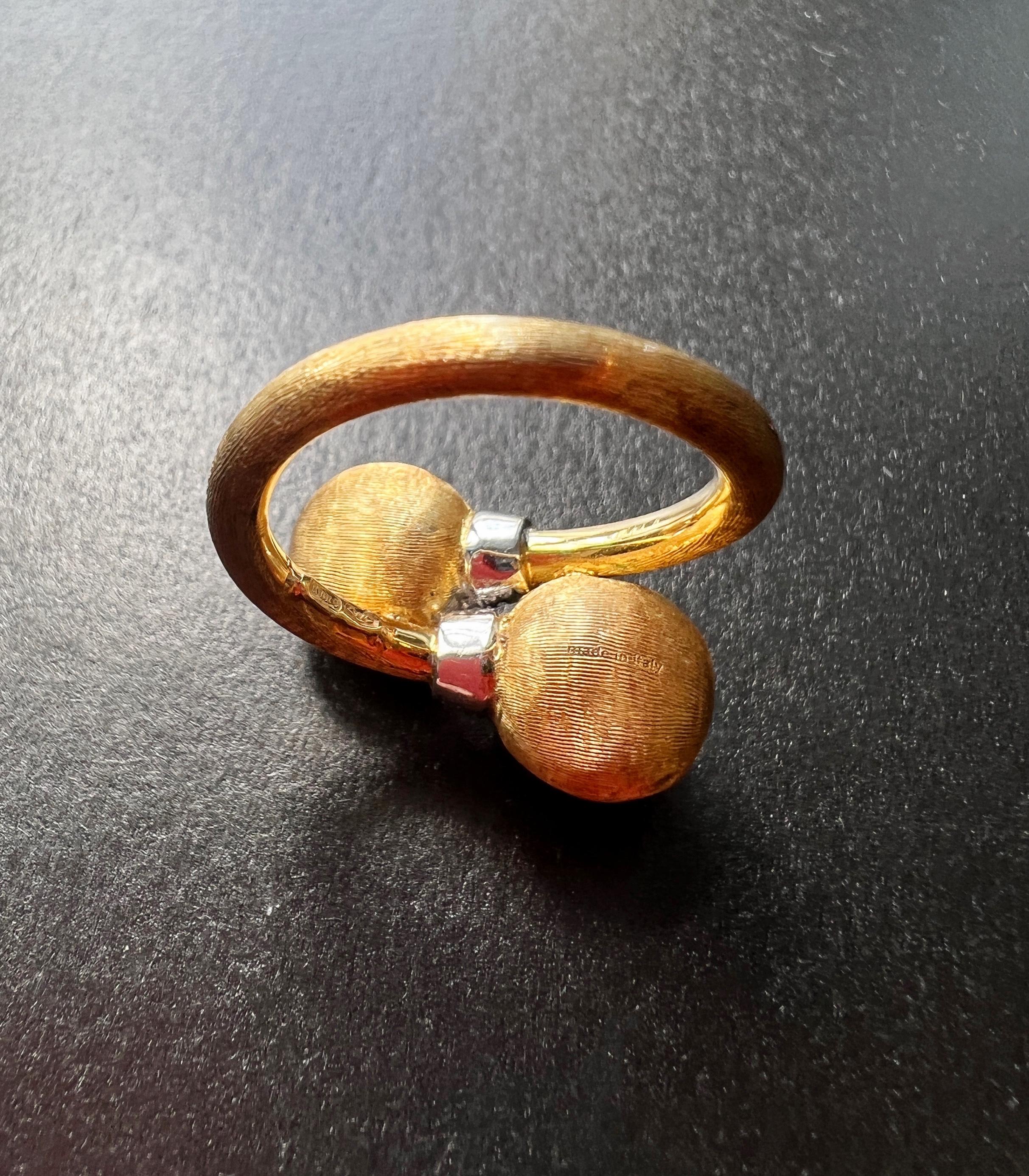 Modern 18k Yellow Gold Sphere Diamond Ring by MarCo Bicego, Collection 