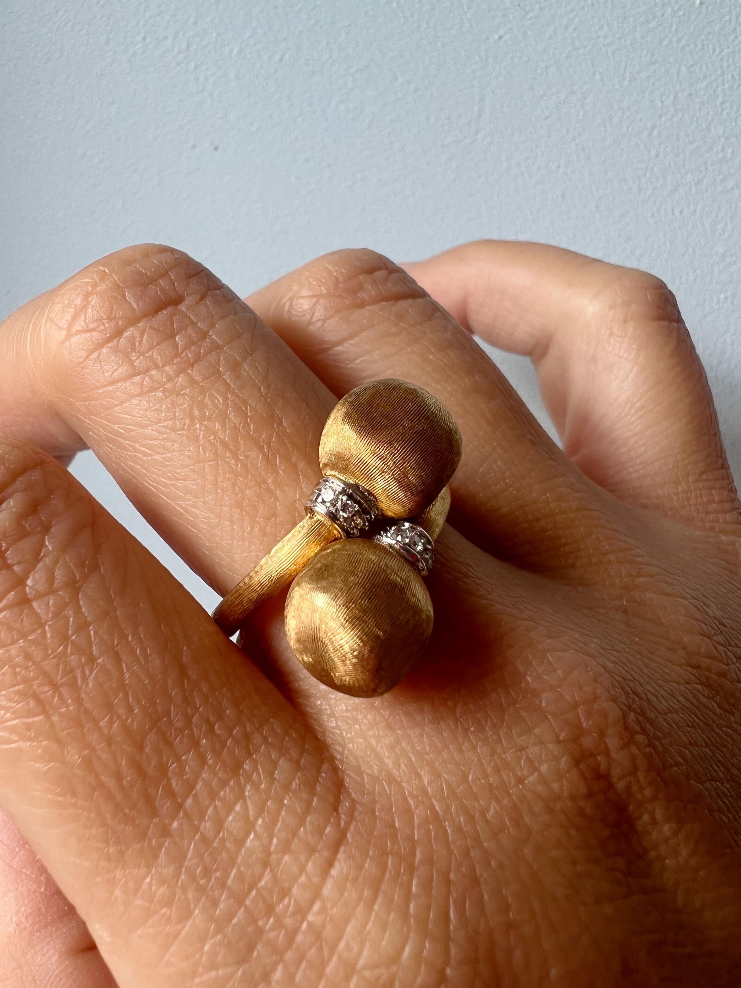 18k Yellow Gold Sphere Diamond Ring by MarCo Bicego, Collection 