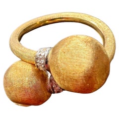 Bague sphère en or jaune 18 carats et diamants de MarCo Bicego, Collection Afrique 