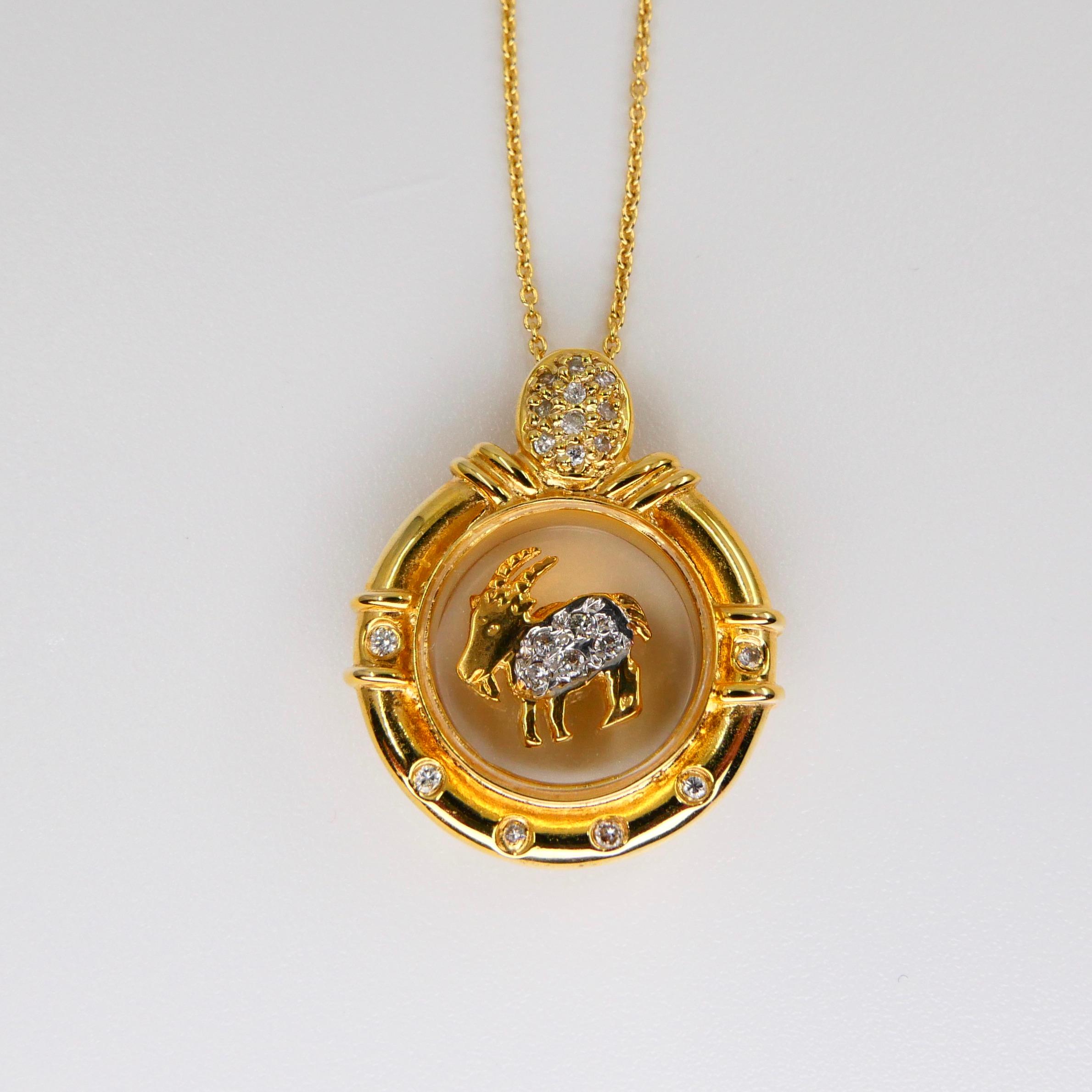 chinese zodiac gold pendant