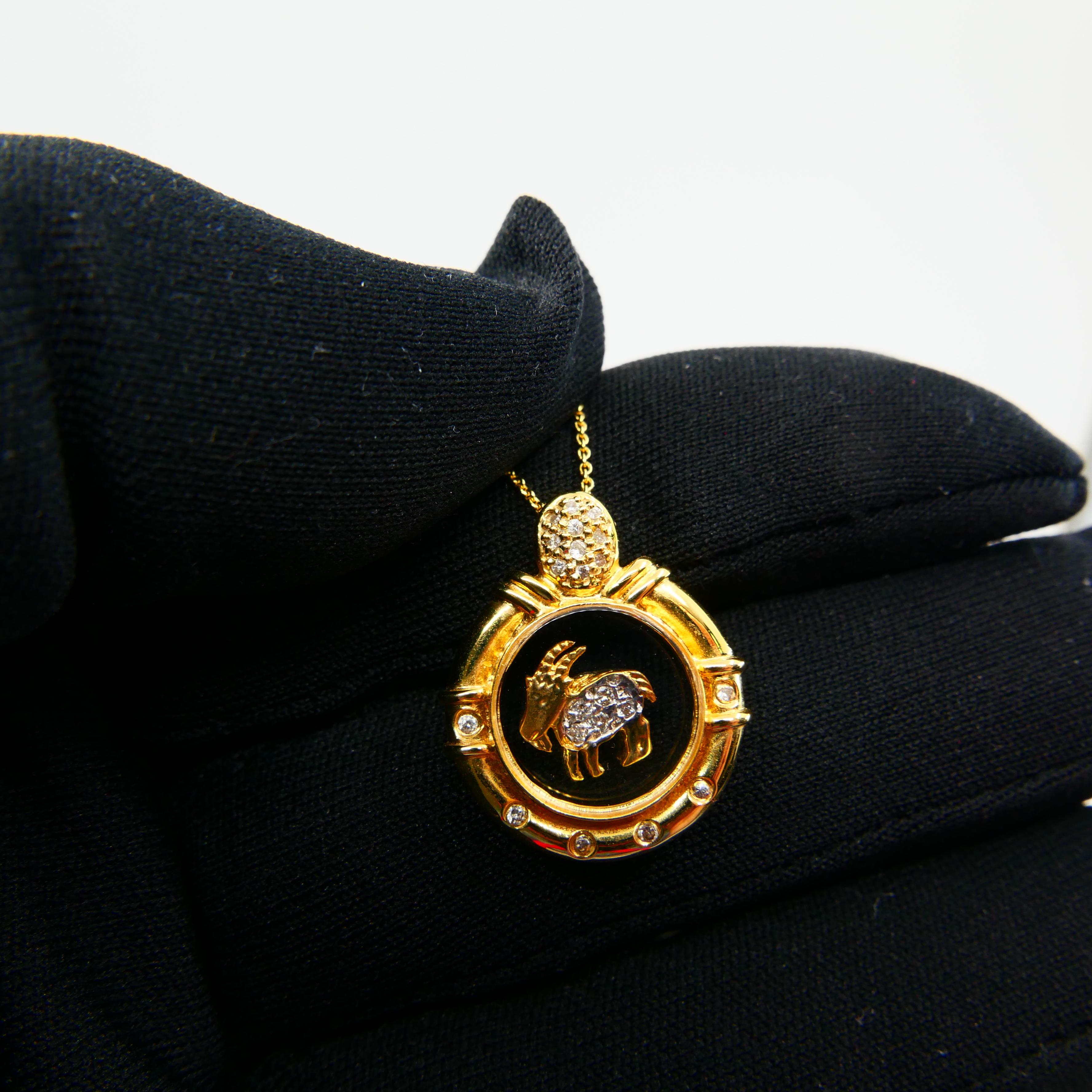 18 Karat Yellow Gold Spinning Goat Sheep Pendant. Chinese Zodiac Of The Sheep. In New Condition For Sale In Hong Kong, HK