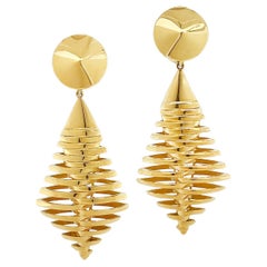 Pendientes Linterna Espiral de Oro Amarillo de 18 K