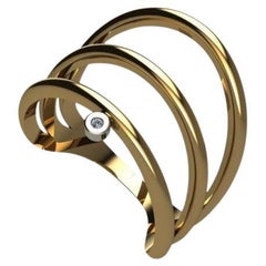 18 Karat Gelbgold Spiralring mit Diamant-Akzent